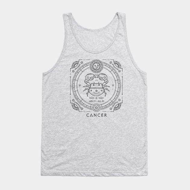 Cancer Astrology Sun Sign Zodiac Tank Top by Pine Hill Goods